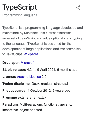 Typescript info