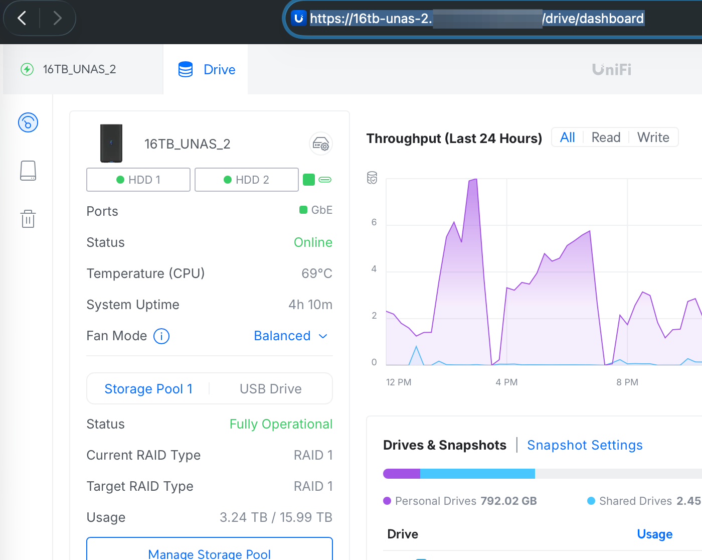 UNAS 2 https via Tailscale