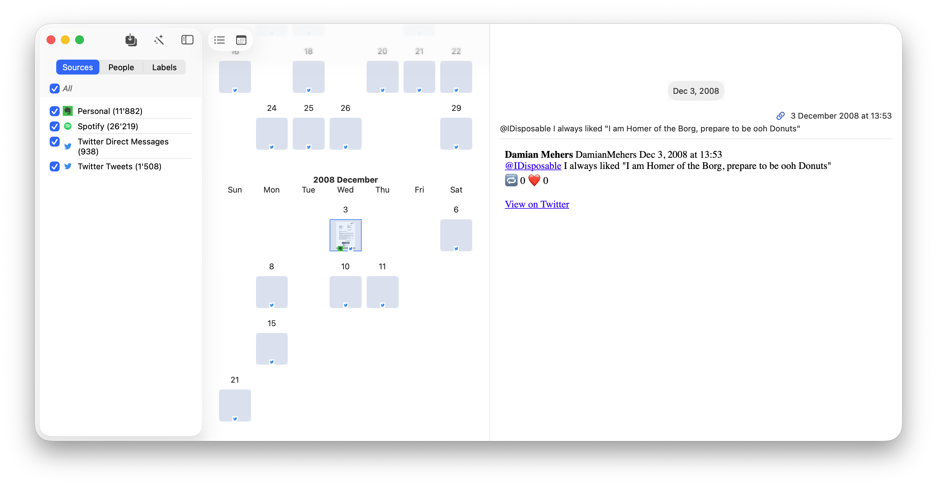 Calendar timelime